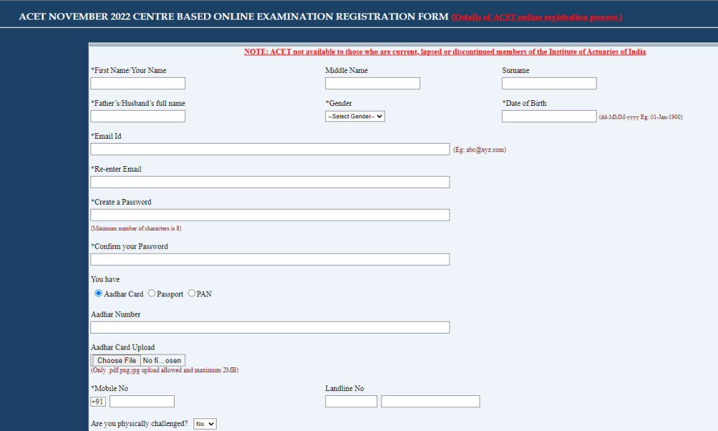 How To Fill ACET Application Form 2023 Registration Process