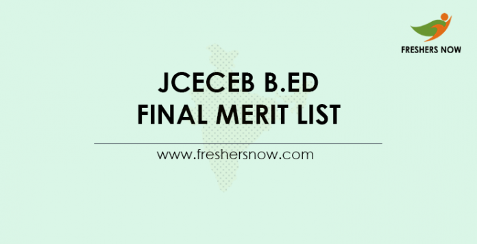 JCECEB B.Ed Final Merit List