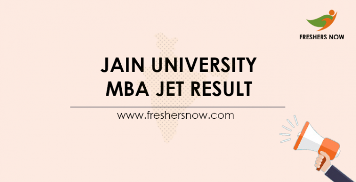 Jain University MBA JET Result