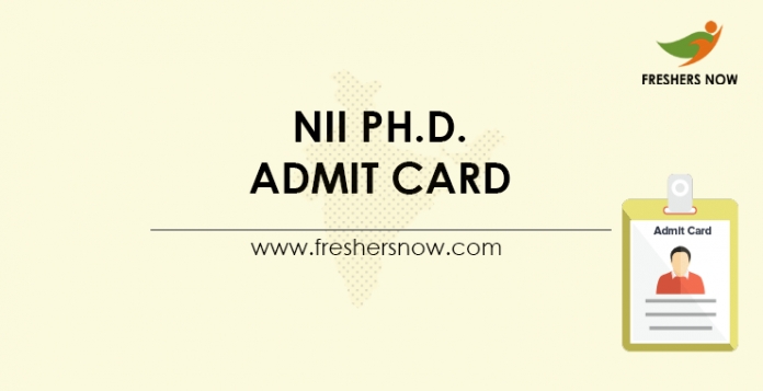 NII Ph.D. Admit Card