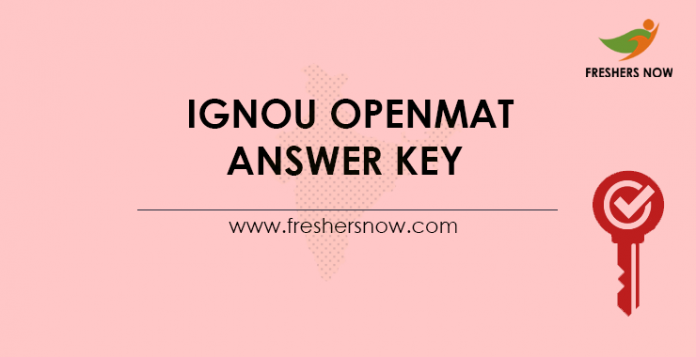 IGNOU OPENMAT Answer Key