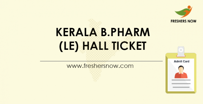 Kerala B.Pharm (LE) Hall Ticket