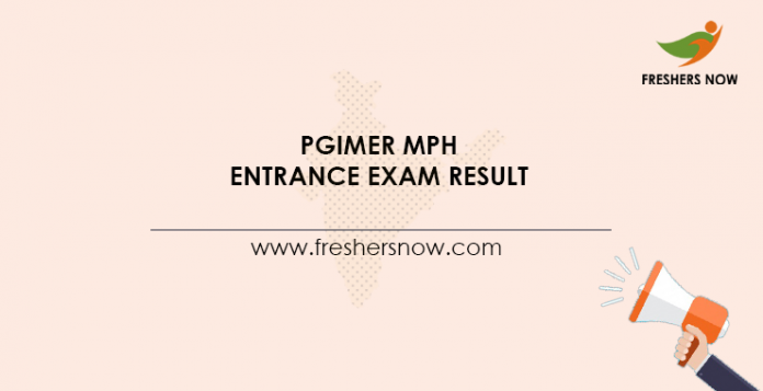 PGIMER MPH Entrance Exam Result