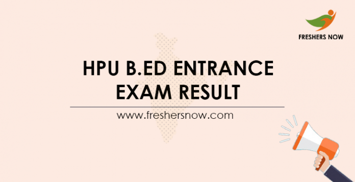 HPU-B.Ed-Entrance-Exam-Result