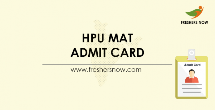 HPU-MAT-Admit-Card