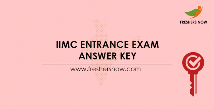 IIMC Entrance Exam Answer Key