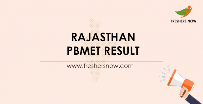 Rajasthan PBMET Result