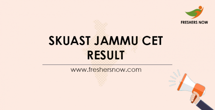 SKUAST Jammu CET Result