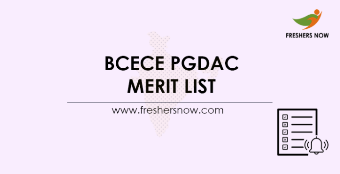 BCECE PGDAC Merit List