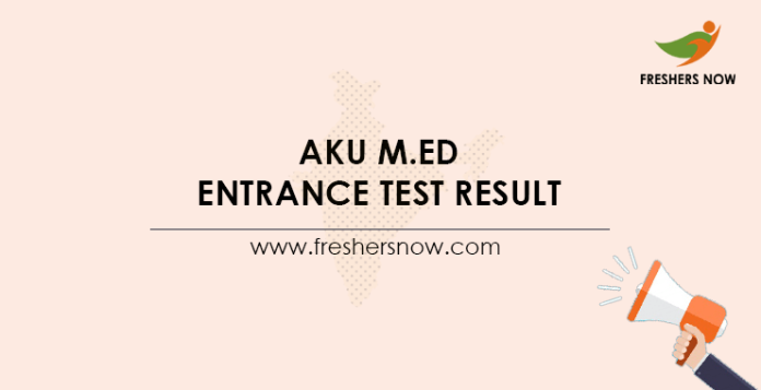 AKU M.Ed Entrance Test Result