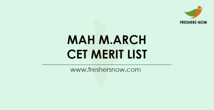 MAH M.Arch CET Mert List