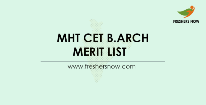 MHT CET B.Arch Merit List