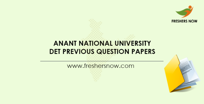 Anant National University DET Previous Question Papers