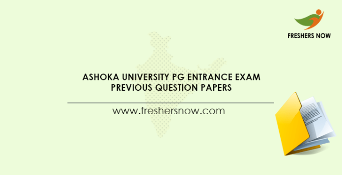 Ashoka University PG Entrance Exam Previous Question Papers