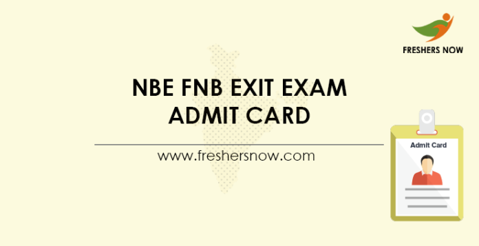 NBE FNB Exit Exam Admit Card