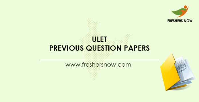 ULET Previous Question Papers