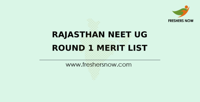 Rajasthan NEET UG Round 1 Merit List