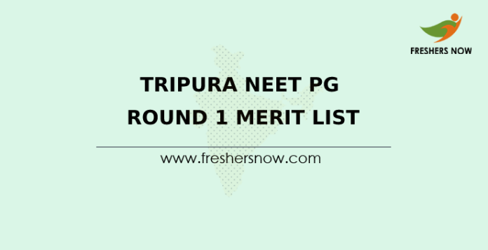 Tripura NEET PG Round 1 Merit List