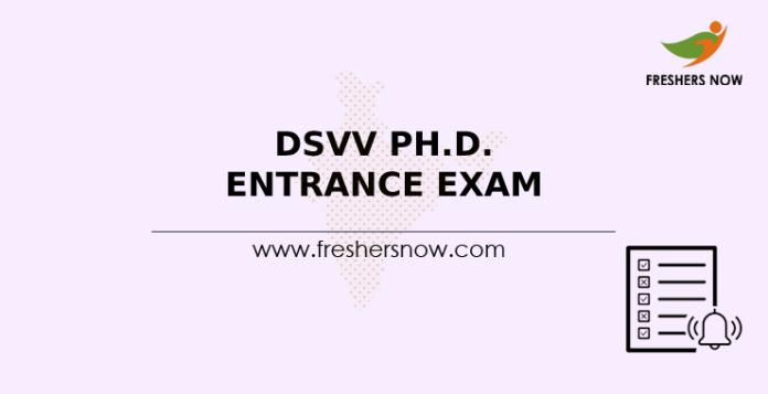 DSVV Ph.D. Entrance Exam