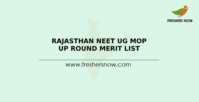 Rajasthan NEET UG Mop Up Round Merit List