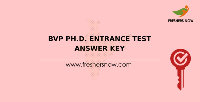 BVP Ph.D. Entrance Test Answer Key