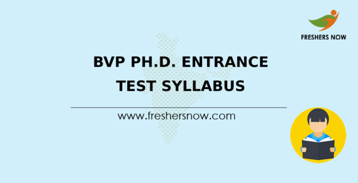 BVP Ph.D. Entrance Test Syllabus