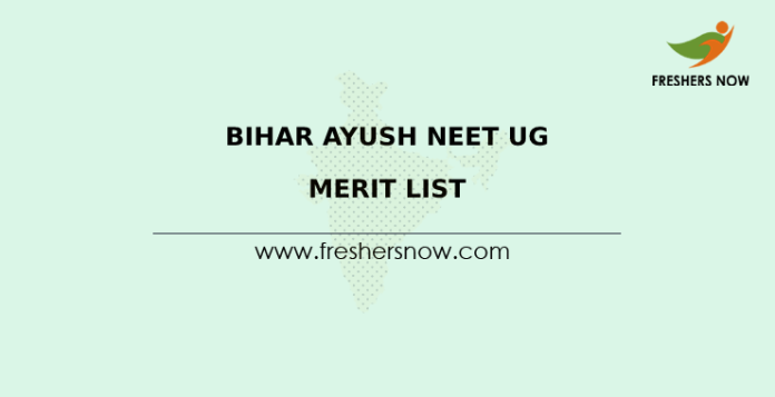 Bihar Ayush NEET UG Merit List