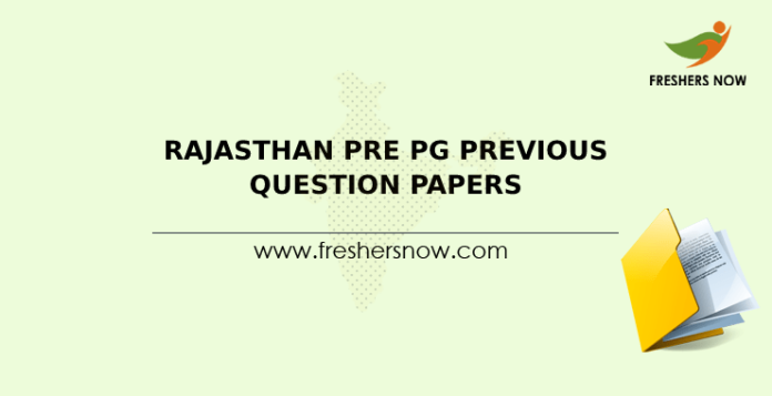 Rajasthan Pre PG Previous Question Papers