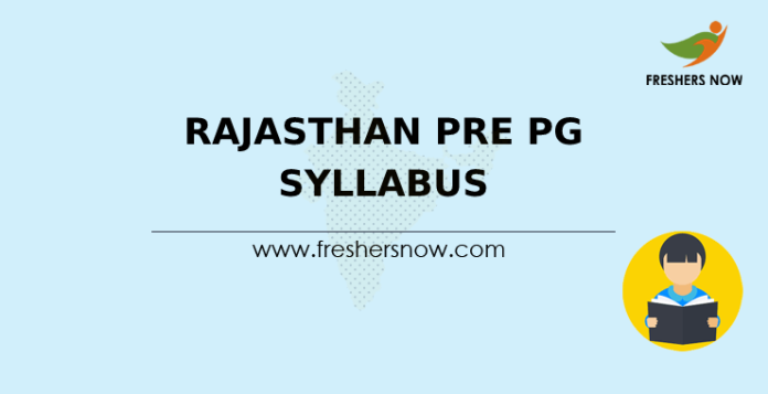 Rajasthan Pre PG Syllabus