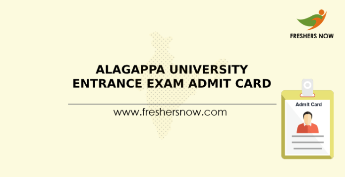 Alagappa University Entrance Exam Admit Card