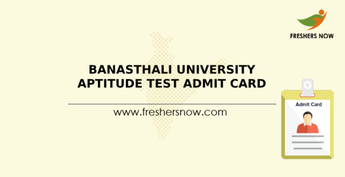 Banasthali University Aptitude Test Admit Card