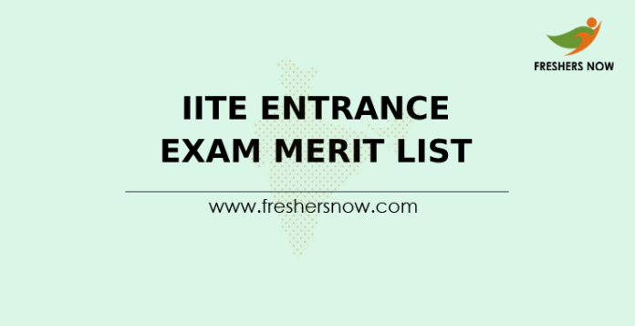 IITE Entrance Exam Merit List