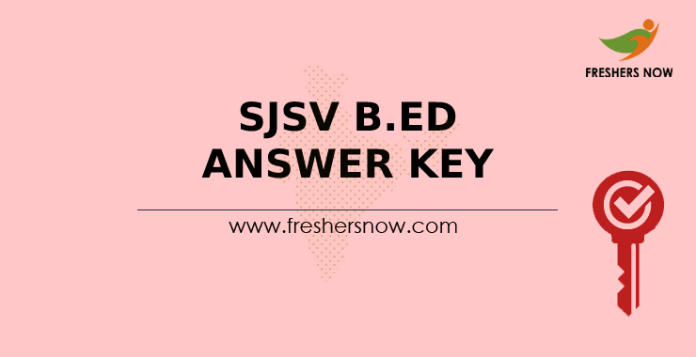 SJSV B.Ed Answer Key