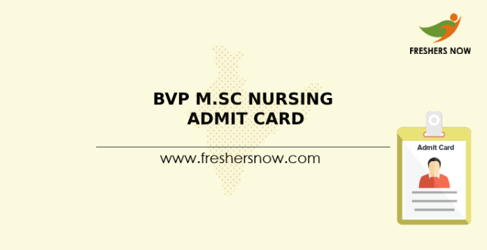 BVP M.Sc Nursing Admit Card