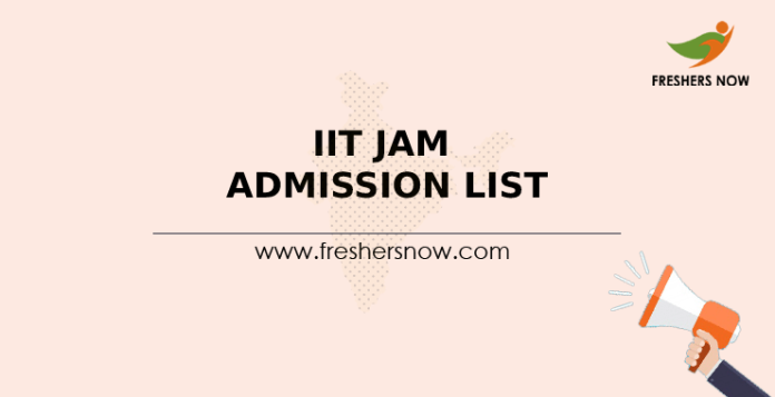 IIT JAM Admission List