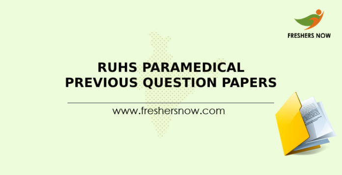 RUHS Paramedical Previous Question Papers