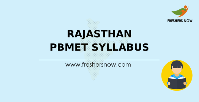 Rajasthan PBMET Syllabus