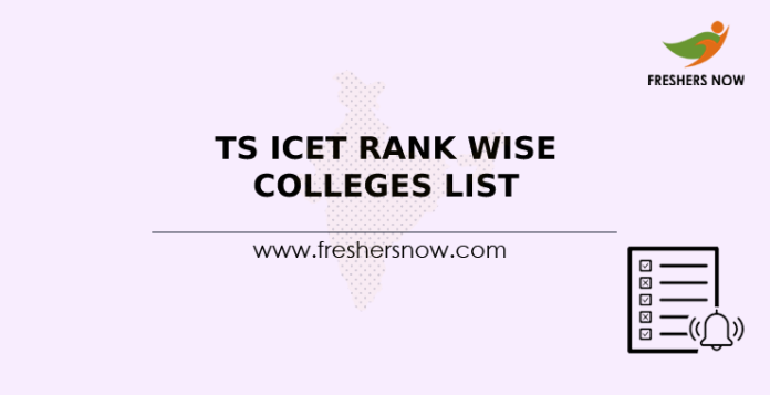 TS ICET Rank Wise Colleges List