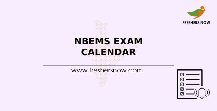 NBEMS Exam Calendar