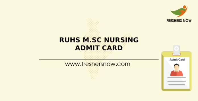 RUHS M.Sc Nursing Admit Card