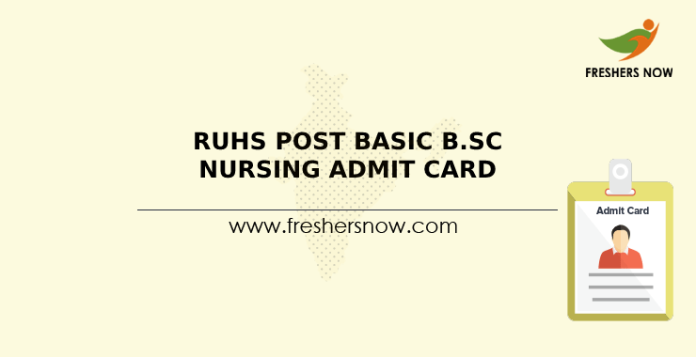 RUHS Post Basic B.Sc Nursing Admit Card