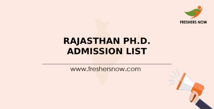 Rajasthan Ph.D. Admission List