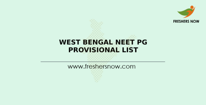 West Bengal NEET PG Provisional List