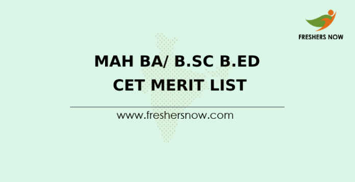 MAH BA B.Sc B.Ed CET Merit List