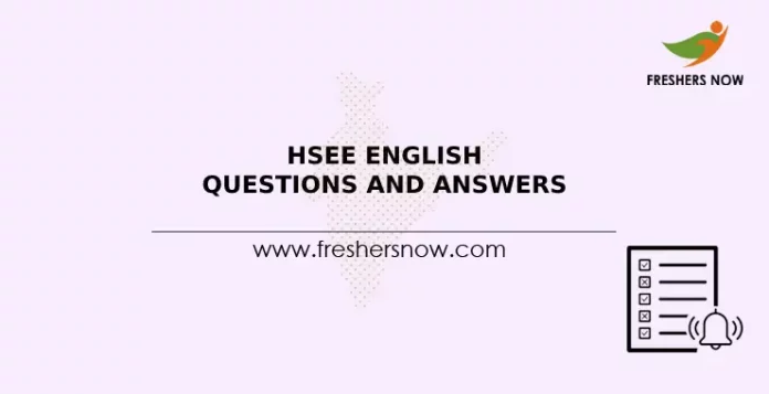 HSEE English Questions and Answers