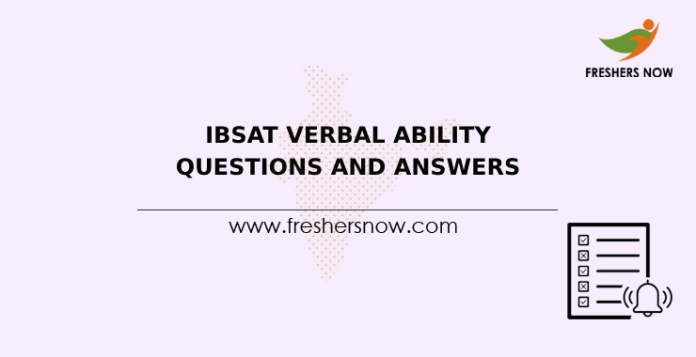 IBSAT Verbal Ability Questions and Answers