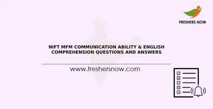 NIFT MFM Communication Ability & English Comprehension Questions and Answers