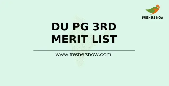 DU PG 3rd Merit List