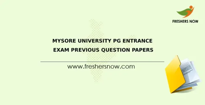 Mysore University PG Entrance Exam Previous Question Papers