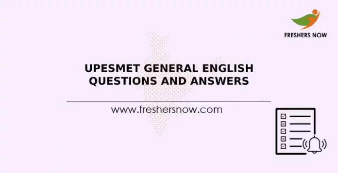 UPESMET General English Questions and Answers